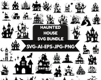 Halloween Haunted House SVG Vector Graphic (Instant Download)