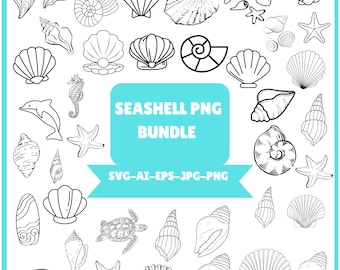 Seashell SVG Cut Files, Sea World Outline (Digital Download)