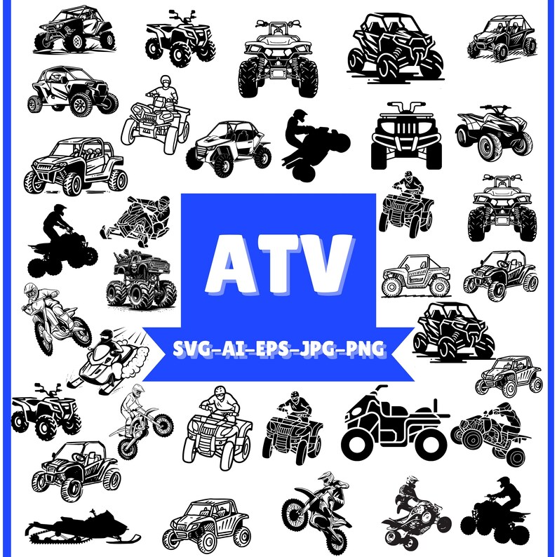 ATV SVG Laser Cut File Bundle, Outdoor Adventure Clipart (digital) - Etsy