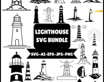 Floral Lighthouse SVG Bundle (Instant Download)