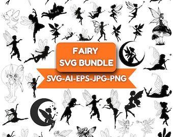 Fairy SVG Bundle, Vector Clipart Graphics (Instant Download)