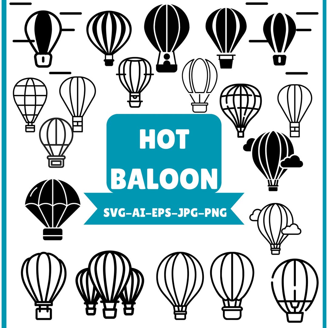Hot Air Balloon SVG Bundle, Clipart Graphics (digital Download) - Etsy