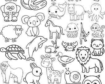 Doodle Animal SVG Bundle: Safari & Forest Designs (Digital Download)