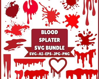 Blut tropft SVG, Blut SVG, Blut spritzt SVG, tropfendes Blut Schmuck, Crime svg, Horror Tropfen Clipart, realistisches Blut PNG, Instant Download