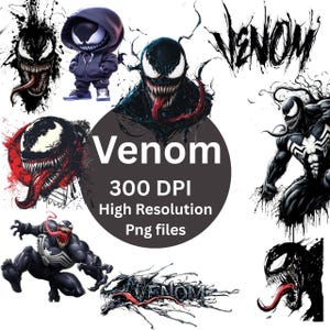 Funny Monster Hero PNG Bundle | Venom png Files , Cute Cartoon Anti-Hero Clipart, Kawaii Character Sublimation Files, Instant Download