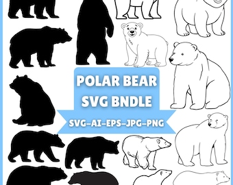Polar Bear SVG Cute, Polar Bear Scene SVG,Holiday svg, Christmas svg, Winter svg,Insatnt Download.