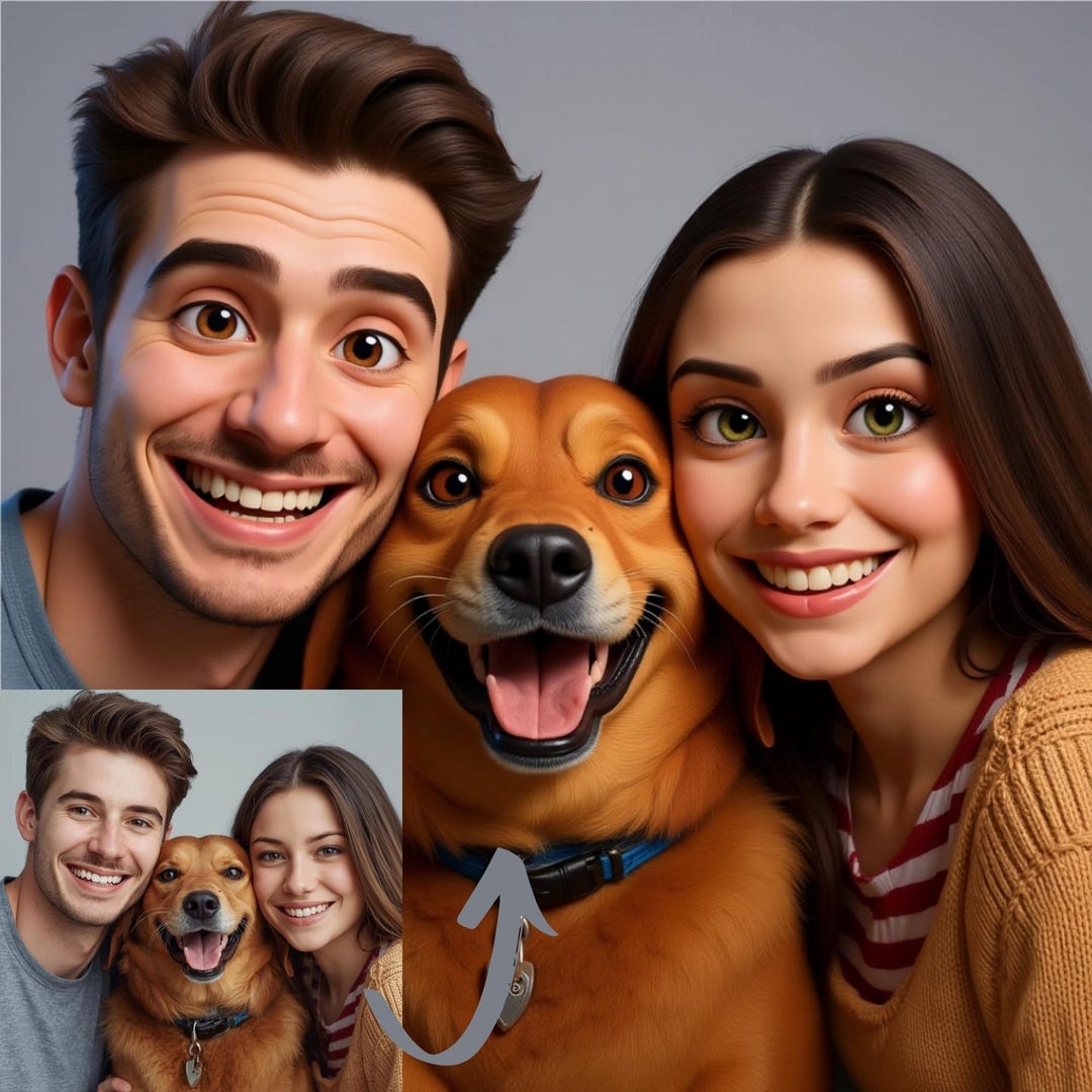 Custom Pixar Style Portrait: Animated Family Gift (digital Download ...