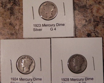 Mercury Dimes 1923, 1924, 1928