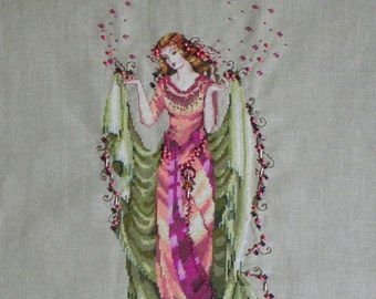 Forest Goddess Cross Stitch Picture - Completed & Handmade