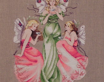 Fairy Trio Cross Stitch Picture - Completed & Handmade