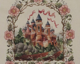 Castle Cross Stitch Picture - Completed & Handmade