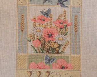 Summer Bouquet Montage Cross Stitch Picture - Completed & Handmade