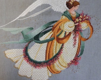 Autumn Angel Cross Stitch Picture - Completed & Handmade