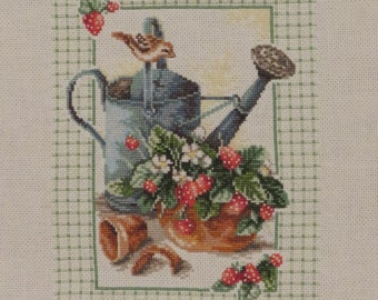 Spring Joy Cross Stitch Picture - Completed & Handmade