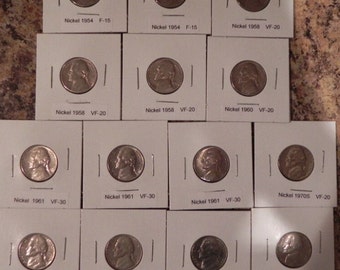Jefferson Nickels 1954 to 1976