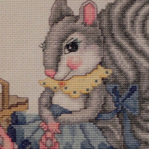 Animal Picnic Cross Stitch Picture Completed & Handmade image 2