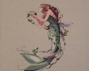Mermaid Queen Cross Stitch Picture - Completed & Handmade
