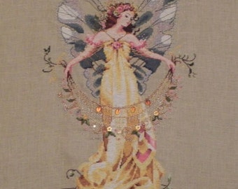 Garden Fairy Adia Cross Stitch Picture - Completed & Handmade