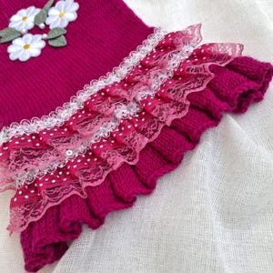 Hand-Knit Ruffle Dress for Small Dogs - Elegant Outfit for Every Occasion