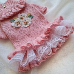 Hand-Knit Ruffle Dress for Small Dogs - Elegant Outfit for Every Occasion