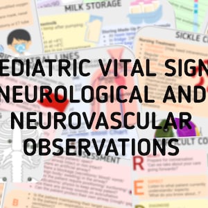 Nursing Lanyard Reference Card Paediatric Vital Signs, Neurological and Neurovascular Observations DIGITAL