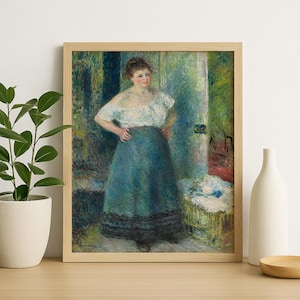 Vintage Renoir Woman Portrait Printable, Impressionist Figurative Wall Art, Digital French Painting, Instant Download #167