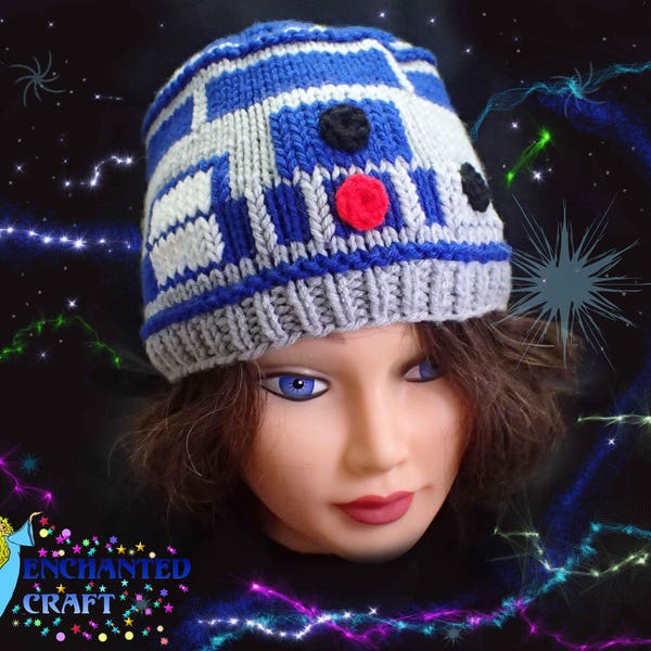 Knitted R2-D2 Beanie Hat for the Star Wars Fan