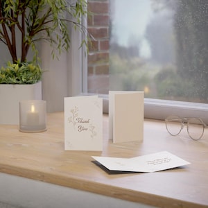 Cartes de remerciement pour mariage (1, 10, 30, 50 pièces) - Design floral rustique, mariage, shower de bébé, anniversaire de mariage