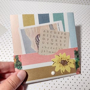 Scrapbook Paper Pocket Card: Floral Ephemera Gift Card Holder