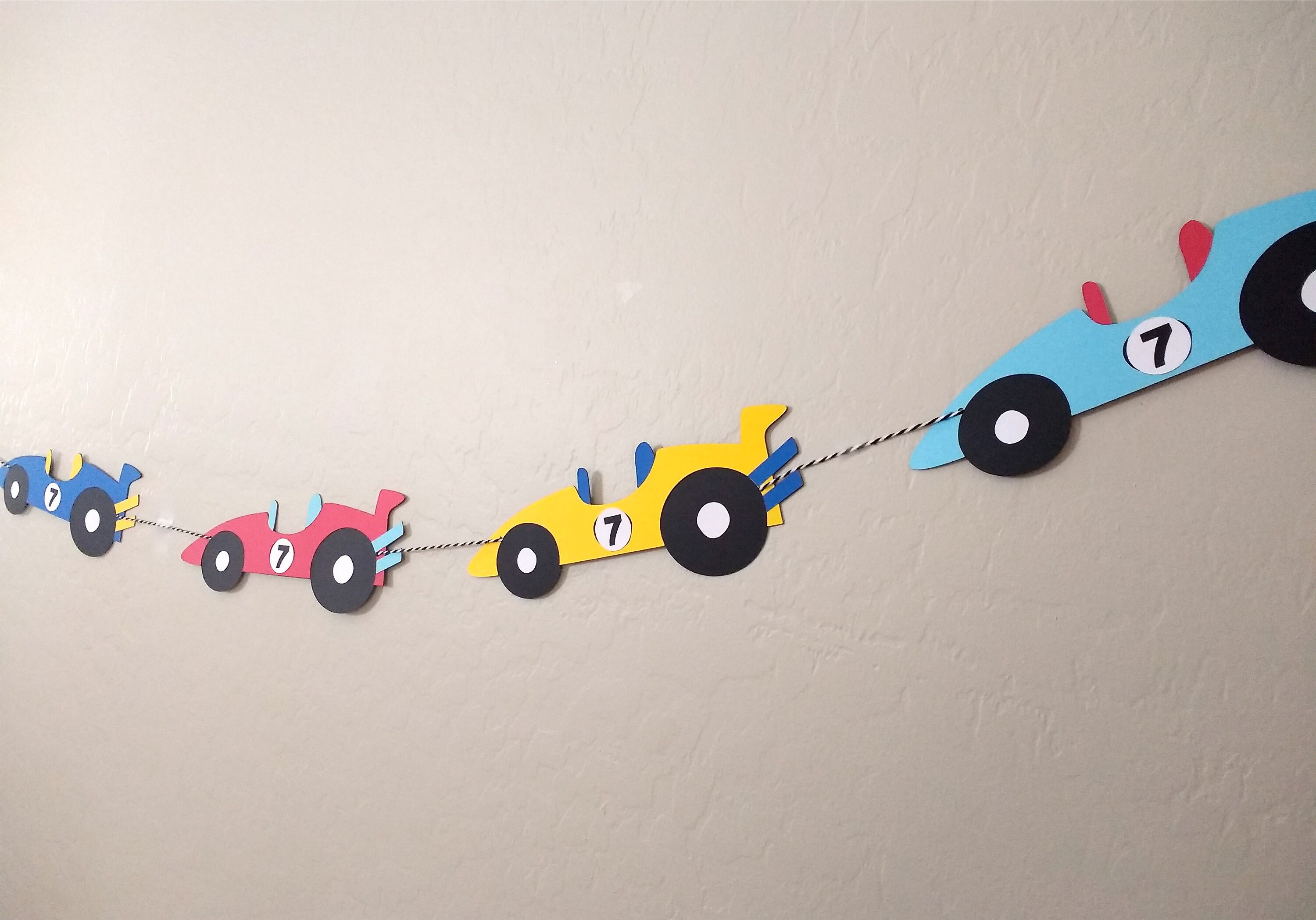 Rennwagen Geburtstagsbanner – Vintage Design Für 1. Geburtstag | Dekoration Für Renn-Partys | Blaues Auto Motiv