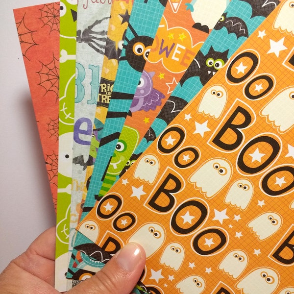 Halloween Scrapbook Double Sided Paper Etsy