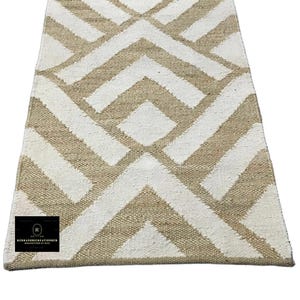 Handwoven Jute Rectangle Rug – Natural Area Rug for Living Room, Boho Farmhouse Decor, Eco-Friendly Entryway or Bedroom Mat, Yoga Mat Rug