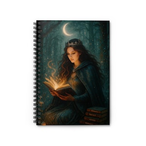 Mystical Fantasy Spiral Notebook - Moonlit Bookish Journal for Readers, Writers and Dreamers | Romantic Dark Academia