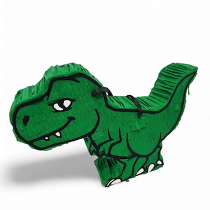 Adorable Green Dinosaur Piñata – Available in Classic or Pull-String Options – Perfect for Dino Birthday Parties – 50 x 35 x 10 cm