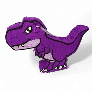 Adorable Purple Dinosaur Piñata – Available in Classic or Pull-String Options – Perfect for Dino Birthday Parties – 50 x 35 x 10 cm