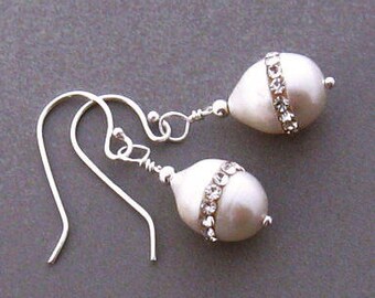 Bridal earrings Pearl Wedding earrings Pearl Bridal jewelry Bridal Pearl earrings Wedding jewelry Pearl Bridal earrings Freshwater Dangles