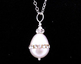 12th Anniversary Gift for Wife, Pearl Pendant Necklace, Pearl Anniversary Gift,  Freshwater Pearl Necklace, Twelfth Anniversary Gift for Her