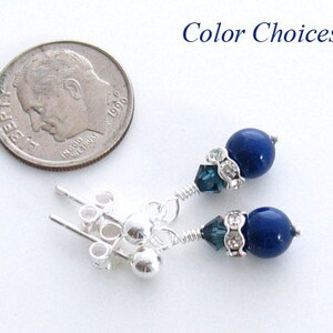 Lapis Blue Earrings, Blue Wedding Earrings, Something Blue Bridal Earrings, Blue Pearl Earrings, Blue Bridesmaid Earrings, Bridesmaid Gift