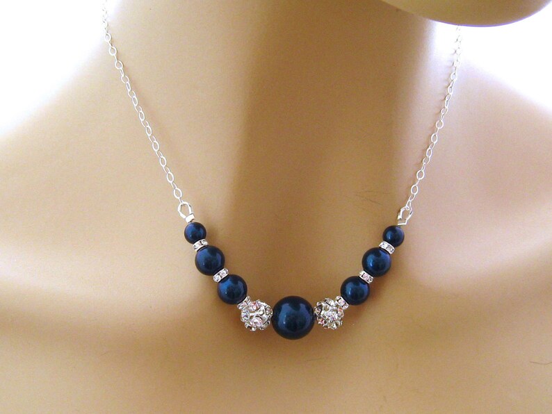 Royal Blue Crystal Necklace Earring Jewelry Set