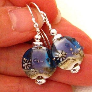 Cobalt Blue Earrings, Lampwork Earrings, Lampwork Glass Earrings, Ocean Earrings, Beach Jewelry image 10