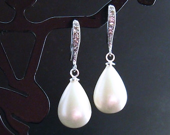 12th Anniversary Gift for Wife, Pearl Anniversary Gift, Pearl Drop Earrings, 12th Anniversary Earrings, Anniversary Gift