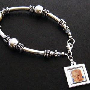 Bracelet photo à breloques/bijoux photo/bracelet photo/bracelet nouvelle maman/cadeau grand-mère/cadeaux pour maman/bracelet photo grand-mère/cadeau bijoux maman