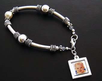 Photo Charm Bracelet/Photo Jewelry/Photo Bracelet/New Mom Bracelet/Grandma Gift/Gifts for Mom/Grandma Picture Bracelet/Mom Jewelry Gift