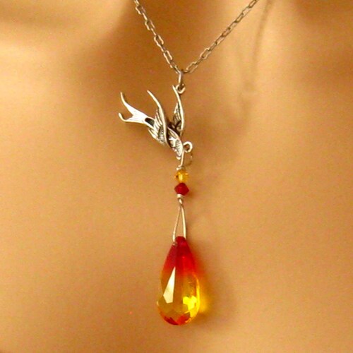 Phoenix Necklace, Phoenix Jewelry, Bird orders Necklace, Sister Wife Gift, Phoenix Firebird Necklace Encouragement Jewelry Gift