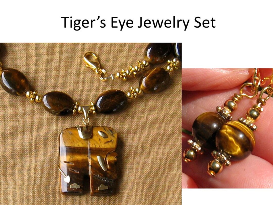 Tiger Eye Earrings And/or Tiger's Eye Necklace Sweden