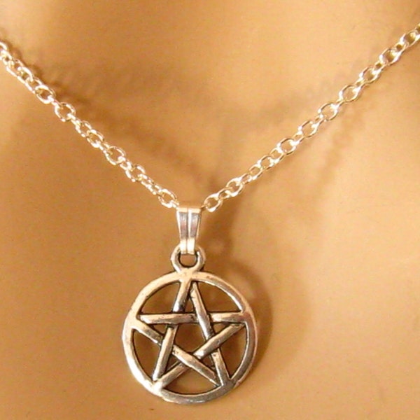 Pentagram Necklace, 5 Point Star Necklace, Pentacle, Pentagram