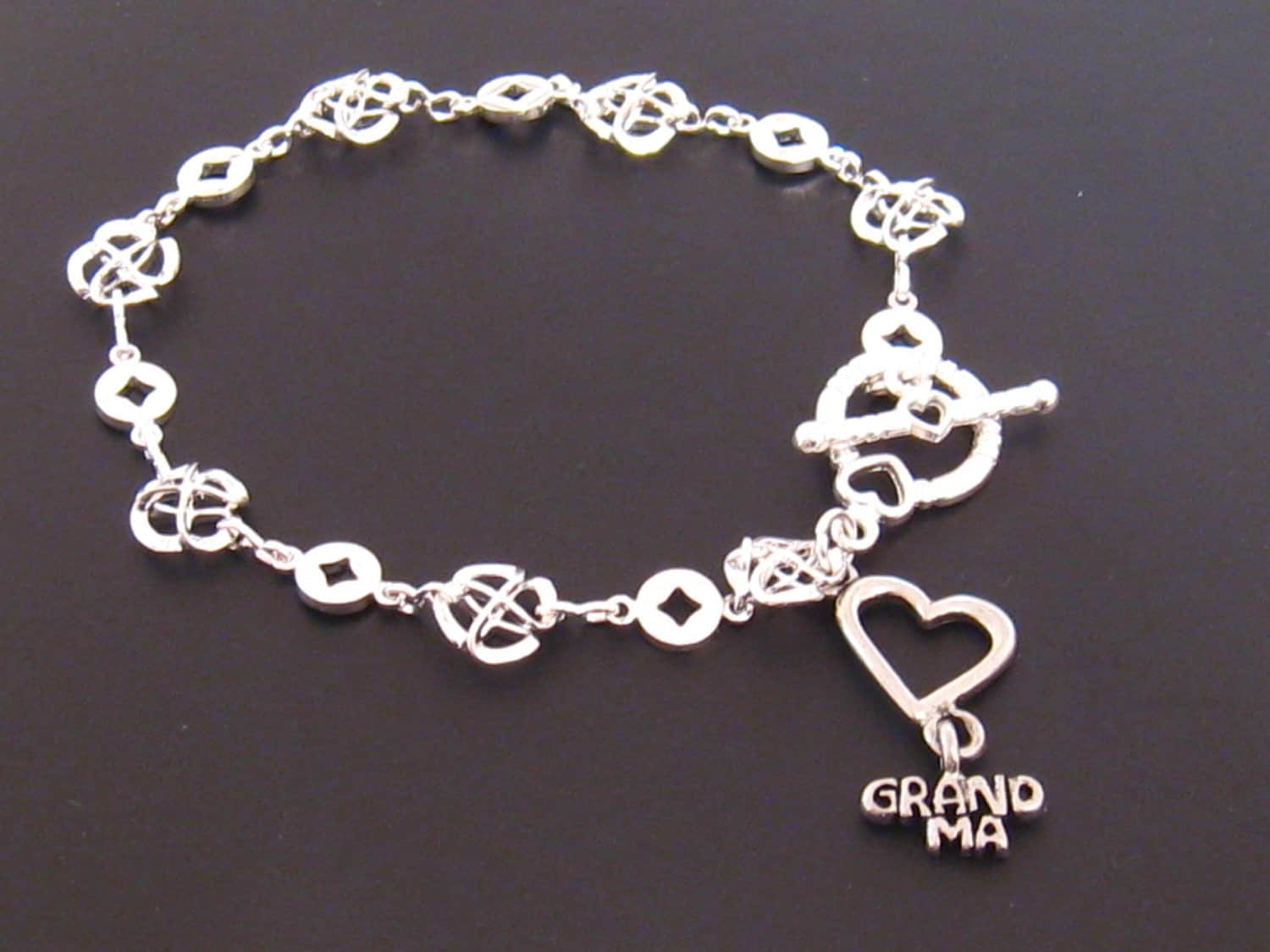 Grandmother Bracelet Grandma Bracelet Silver Heart Grandma Etsy