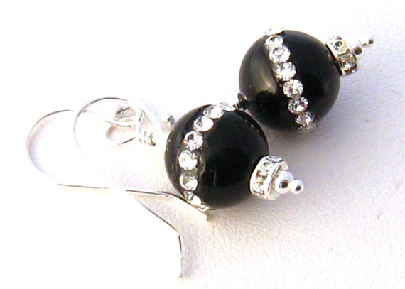 7th Anniversary Gift for Wife, Onyx Earrings, Onyx Anniversary Gift, Black Onyx Earrings, Seventh Anniversary Gift for Her