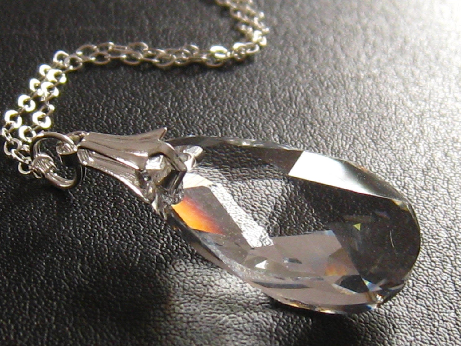 Swarovski clear crystal necklace clearance