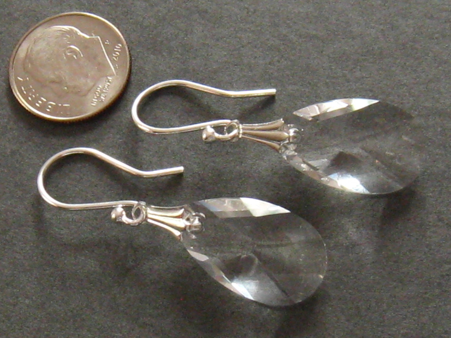 Clear Crystal Earrings: Sterling Silver Swarovski Crystal Wedding Jewelry - Bridal Earrings - Bridesmaids Gifts